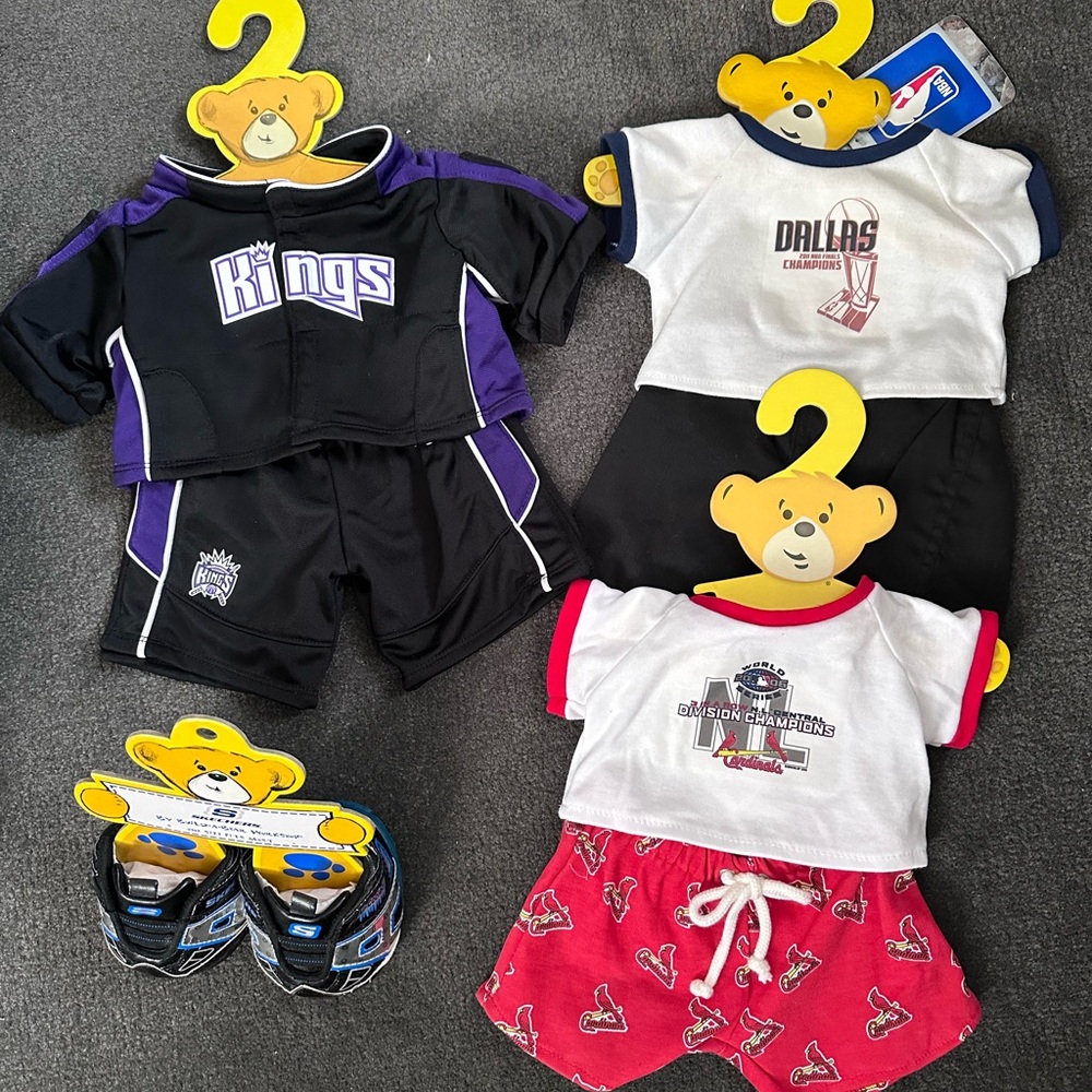 Build-A-Bear Sports Team Bear Outfits with Accessories